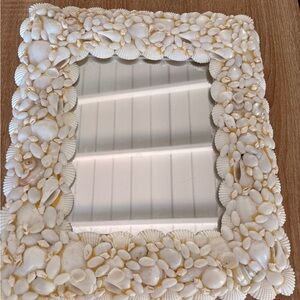 Seashell Embellished Wall Mirror - Cream